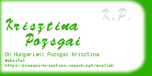 krisztina pozsgai business card